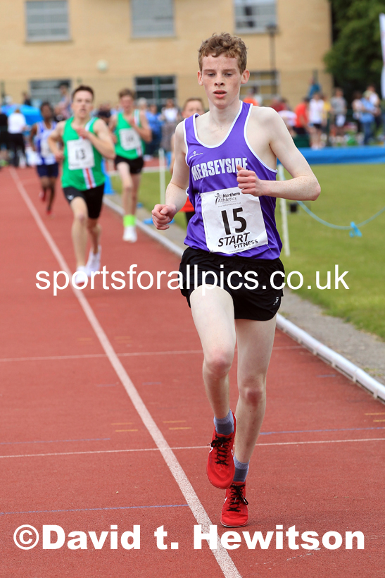 Mens Under-17s 3000 metres, 2022 Northern Inter Counties U17s and U15s Track and Field, York, Thursday, June 2nd. Photo: David T. Hewitson/Sports for All Pics
